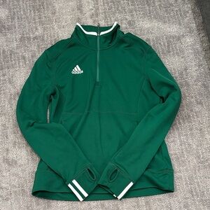 adidas Forest Green Quarter-Zip Performance Top